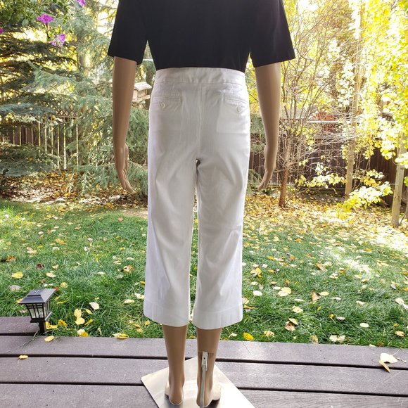 (3 for $30) LAUNDRY by SHELLI SEGAL, White cropped boyfriend style khakis - Picture 11 of 12